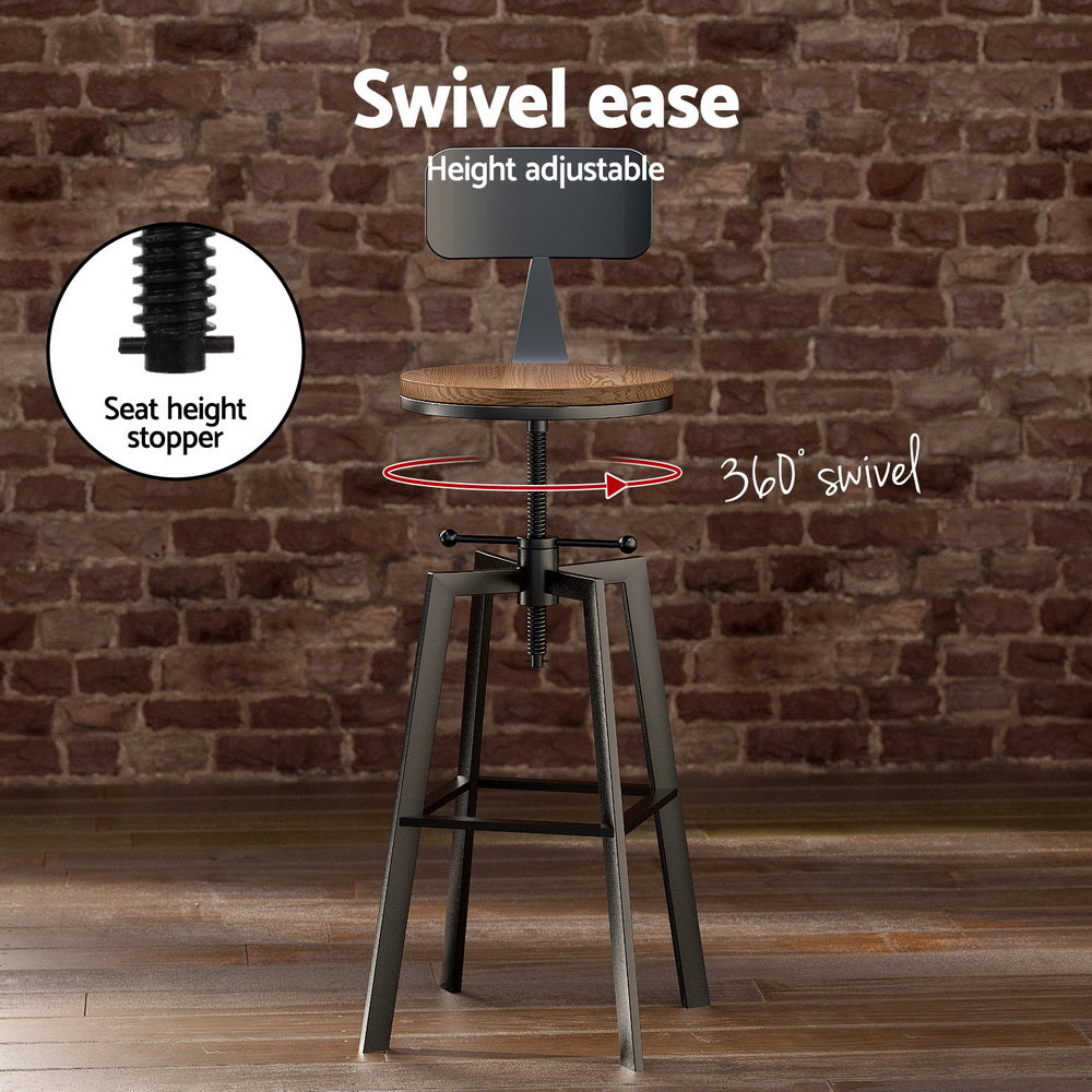 Artiss Bar Table and Stools Set Dining Desk Industrial Kitchen Chairs Cafe Pub-Furniture &gt; Bar Stools &amp; Chairs &gt; Table &amp; Bar Stools-PEROZ Accessories