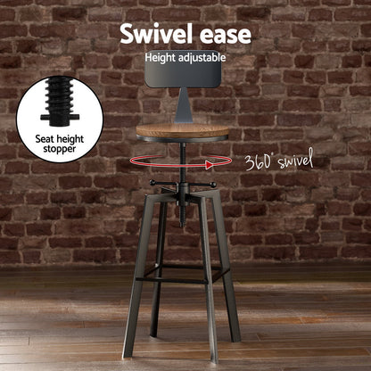 Artiss Bar Table and Stools Set Dining Desk Industrial Kitchen Chairs Cafe Pub-Furniture &gt; Bar Stools &amp; Chairs &gt; Table &amp; Bar Stools-PEROZ Accessories