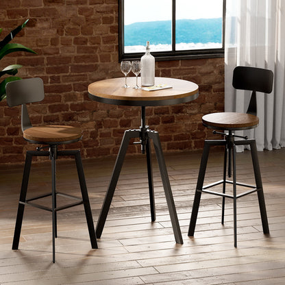 Artiss Bar Table and Stools Set Dining Desk Industrial Kitchen Chairs Cafe Pub-Furniture &gt; Bar Stools &amp; Chairs &gt; Table &amp; Bar Stools-PEROZ Accessories