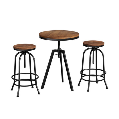 Artiss Bar Table Stools Set Dining Desk Industrial Kitchen Chairs Cafe Pub-Furniture &gt; Bar Stools &amp; Chairs &gt; Table &amp; Bar Stools-PEROZ Accessories