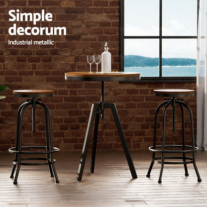 Artiss Bar Table Stools Set Dining Desk Industrial Kitchen Chairs Cafe Pub-Furniture &gt; Bar Stools &amp; Chairs &gt; Table &amp; Bar Stools-PEROZ Accessories