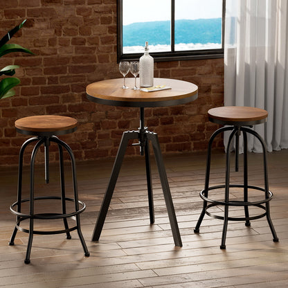 Artiss Bar Table Stools Set Dining Desk Industrial Kitchen Chairs Cafe Pub-Furniture &gt; Bar Stools &amp; Chairs &gt; Table &amp; Bar Stools-PEROZ Accessories