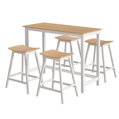 Artiss Bar Table and Stools Set Dining Desk Solid Wood Kitchen Chairs Cafe Pub-Furniture &gt; Bar Stools &amp; Chairs &gt; Table &amp; Bar Stools-PEROZ Accessories