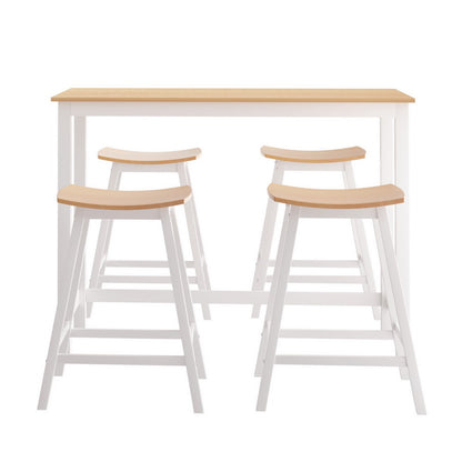 Artiss Bar Table and Stools Set Dining Desk Solid Wood Kitchen Chairs Cafe Pub-Furniture &gt; Bar Stools &amp; Chairs &gt; Table &amp; Bar Stools-PEROZ Accessories