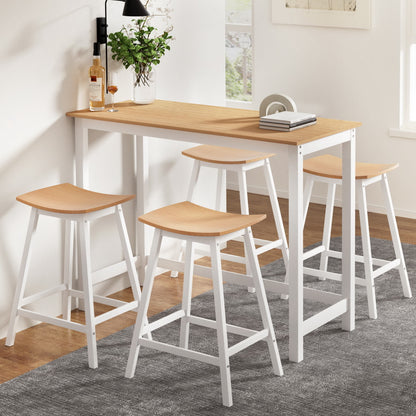 Artiss Bar Table and Stools Set Dining Desk Solid Wood Kitchen Chairs Cafe Pub-Furniture &gt; Bar Stools &amp; Chairs &gt; Table &amp; Bar Stools-PEROZ Accessories
