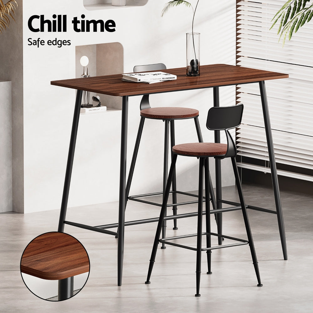 Artiss Bar Table and Stools Set Dining Desk Kitchen Chairs Cafe Pub-Furniture &gt; Bar Stools &amp; Chairs &gt; Table &amp; Bar Stools-PEROZ Accessories