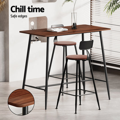 Artiss Bar Table and Stools Set Dining Desk Kitchen Chairs Cafe Pub-Furniture &gt; Bar Stools &amp; Chairs &gt; Table &amp; Bar Stools-PEROZ Accessories