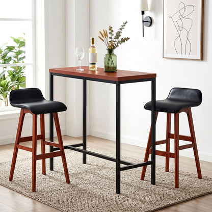 Artiss 3Pcs Bar Table and Stools Set Dining Desk Kitchen Chairs Cafe Pub Wood