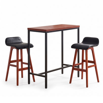 Artiss 3Pcs Bar Table and Stools Set Dining Desk Kitchen Chairs Cafe Pub Wood