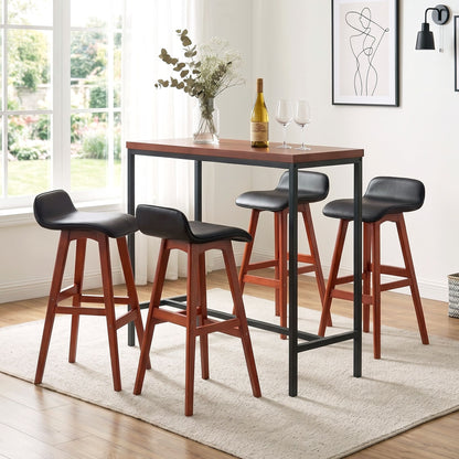 Artiss 5Pcs Bar Table and Stools Set Dining Desk Kitchen Chairs Cafe Pub Wood-Furniture > Dining > Dining Set-PEROZ Accessories