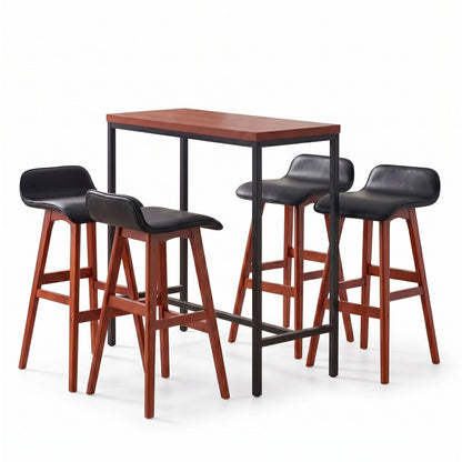 Artiss 5Pcs Bar Table and Stools Set Dining Desk Kitchen Chairs Cafe Pub Wood-Furniture > Dining > Dining Set-PEROZ Accessories