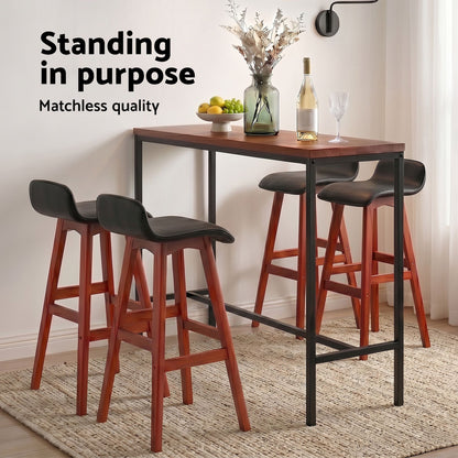 Artiss 5Pcs Bar Table and Stools Set Dining Desk Kitchen Chairs Cafe Pub Wood-Furniture > Dining > Dining Set-PEROZ Accessories