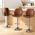 Artiss 3X Bar Stools Bentwood Adjustable Kitchen Counter Chair PU Leather Brown-Furniture > Bar Stools & Chairs > Table & Bar Stools-PEROZ Accessories