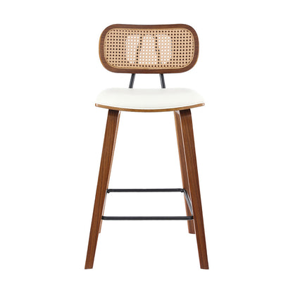 4x Artiss Bar Stools Kitchen Counter Rattan Chairs PU Leather Padding-Furniture &gt; Bar Stools &amp; Chairs &gt; Table &amp; Bar Stools-PEROZ Accessories