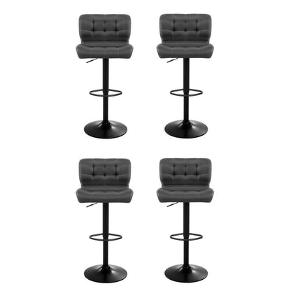 Artiss 4x Bar Stools Gas Lift Leather Padded Grey-Furniture > Bar Stools &amp; Chairs > Massage Chairs-PEROZ Accessories