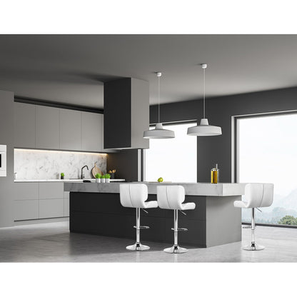 Artiss 2x Bar Stools Gas Lift Leather Padded White-Furniture &gt; Bar Stools &amp; Chairs-PEROZ Accessories