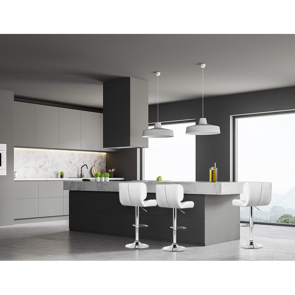 Artiss 4x Bar Stools Gas Lift Leather Padded White-Furniture > Bar Stools &amp; Chairs-PEROZ Accessories