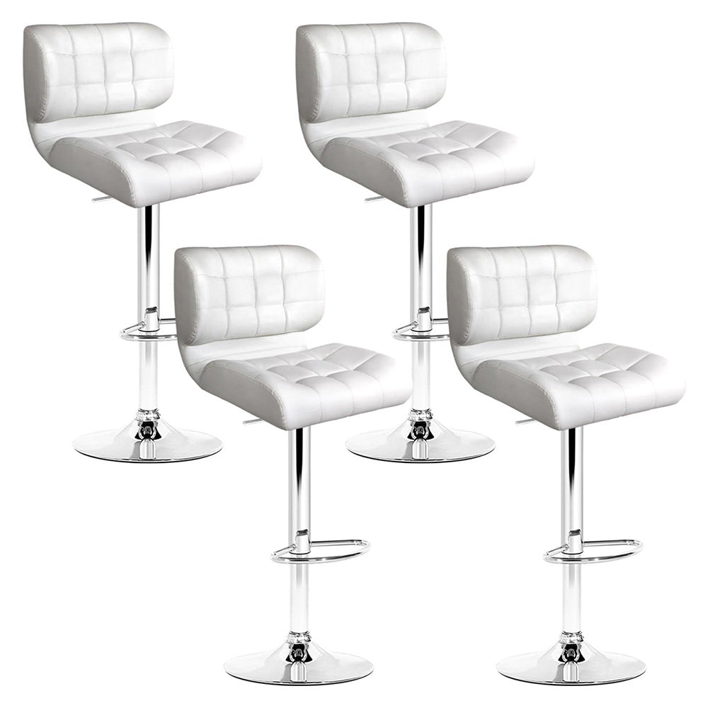 Artiss 4x Bar Stools Gas Lift Leather Padded White-Furniture &gt; Bar Stools &amp; Chairs-PEROZ Accessories