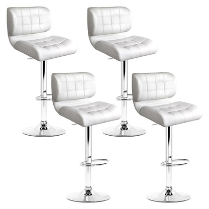 Artiss 4x Bar Stools Gas Lift Leather Padded White-Furniture &gt; Bar Stools &amp; Chairs-PEROZ Accessories