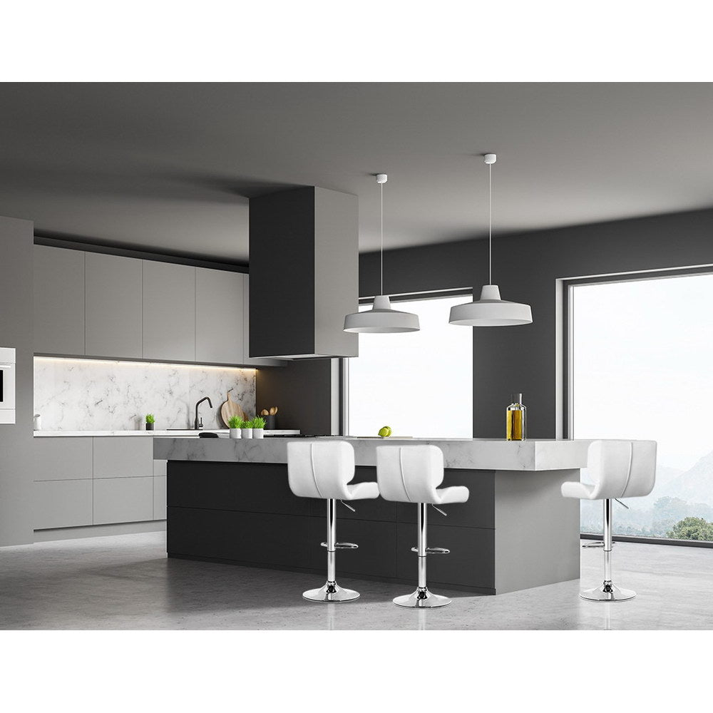Artiss 4x Bar Stools Gas Lift Leather Padded White-Furniture &gt; Bar Stools &amp; Chairs-PEROZ Accessories