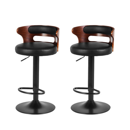Artiss 2x Bar Stools Gas Lift Faux Leather-Furniture &gt; Bar Stools &amp; Chairs-PEROZ Accessories
