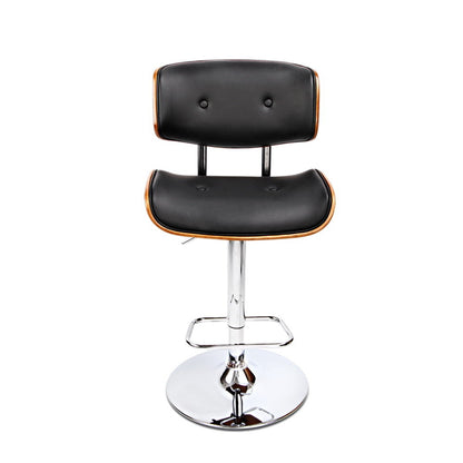 Artiss Bar Stools Gas Lift Leather Black-Furniture &gt; Bar Stools &amp; Chairs-PEROZ Accessories