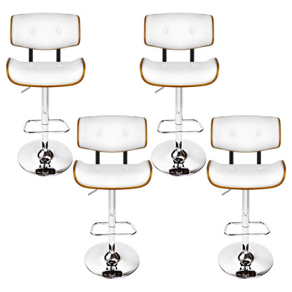 Artiss 4x Bar Stools Gas Lift Leather White-Furniture &gt; Bar Stools &amp; Chairs &gt; Massage Chairs-PEROZ Accessories