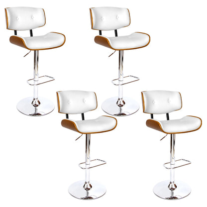 Artiss 4x Bar Stools Gas Lift Leather White-Furniture &gt; Bar Stools &amp; Chairs &gt; Massage Chairs-PEROZ Accessories