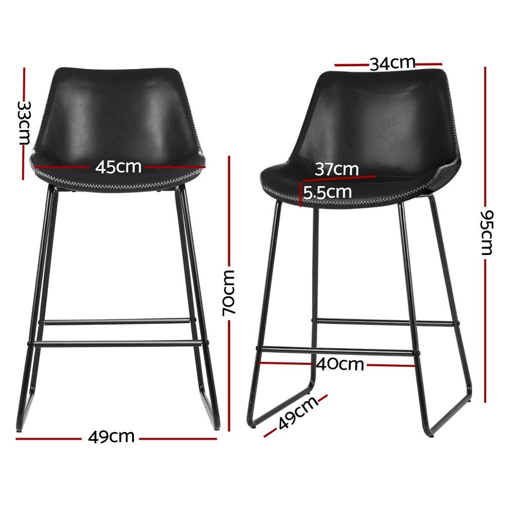 Artiss 4x Bar Stools Leather Padded Metal Legs Black-Furniture &gt; Bar Stools &amp; Chairs &gt; Massage Chairs-PEROZ Accessories
