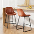 Artiss Bar Stools Kitchen Counter Barstools Leather Metal Chairs Brown x2-Bar Stools-PEROZ Accessories