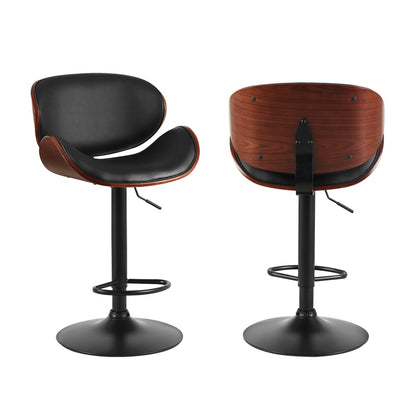 Artiss 4x Bar Stools Gas Lift Leather Padded Black-Furniture &gt; Bar Stools &amp; Chairs &gt; Table &amp; Bar Stools-PEROZ Accessories