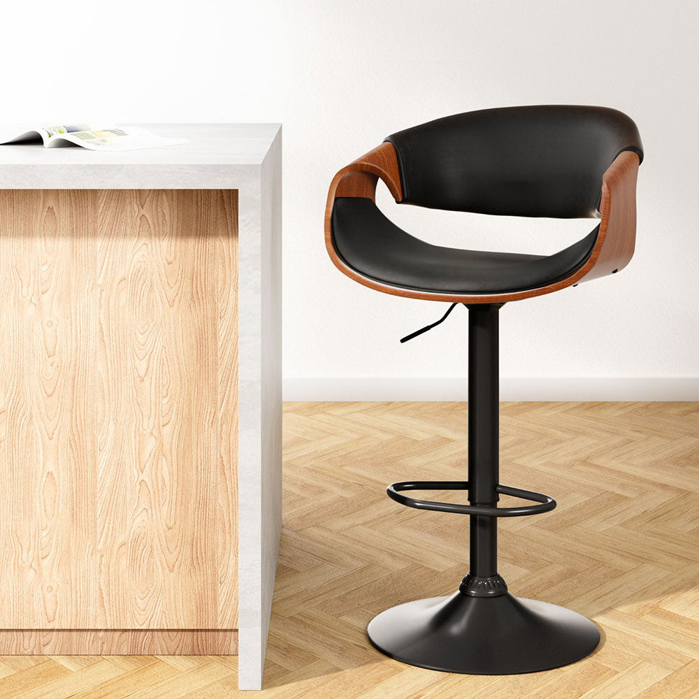 Artiss Bar Stools Gas Lift Leather w/Armrest-Bar Stools-PEROZ Accessories