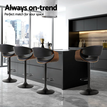 Artiss 4x Bar Stools Gas Lift Leather w/Armrest-Furniture &gt; Bar Stools &amp; Chairs &gt; Massage Chairs-PEROZ Accessories