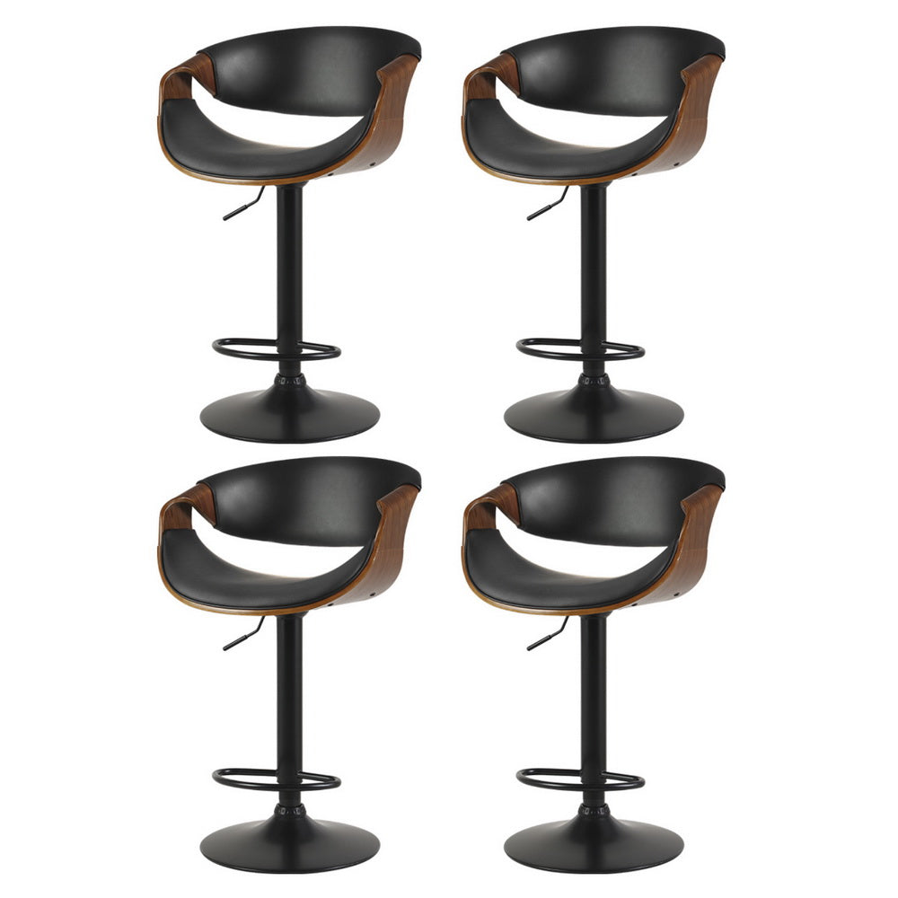 Artiss 4x Bar Stools Gas Lift Leather w/Armrest-Furniture &gt; Bar Stools &amp; Chairs &gt; Massage Chairs-PEROZ Accessories