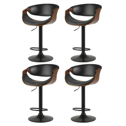 Artiss 4x Bar Stools Gas Lift Leather w/Armrest-Furniture &gt; Bar Stools &amp; Chairs &gt; Massage Chairs-PEROZ Accessories