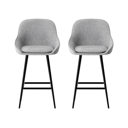 Artiss 2x Bar Stools Upholstered Stool Counter Seat Kitchen Dining Chairs-Furniture &gt; Bar Stools &amp; Chairs-PEROZ Accessories