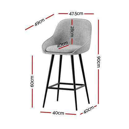 Artiss 4x Bar Stools Upholstered Stool Counter Seat Kitchen Dining Chairs-Furniture &gt; Bar Stools &amp; Chairs &gt; Massage Chairs-PEROZ Accessories