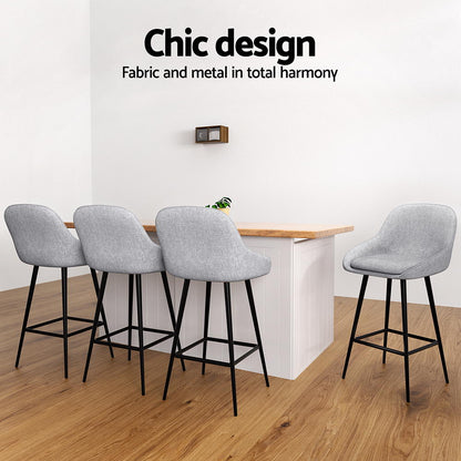 Artiss 4x Bar Stools Upholstered Stool Counter Seat Kitchen Dining Chairs-Furniture &gt; Bar Stools &amp; Chairs &gt; Massage Chairs-PEROZ Accessories