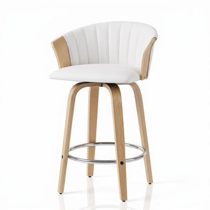 Artiss 66cm Seat Height Wooden Bar Stools Swivel Kitchen Counter Stool Chair-Furniture > Bar Stools &amp; Chairs > Table &amp; Bar Stools-PEROZ Accessories