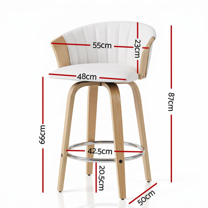 Artiss 66cm Seat Height Wooden Bar Stools Swivel Kitchen Counter Stool Chair-Furniture > Bar Stools &amp; Chairs > Table &amp; Bar Stools-PEROZ Accessories