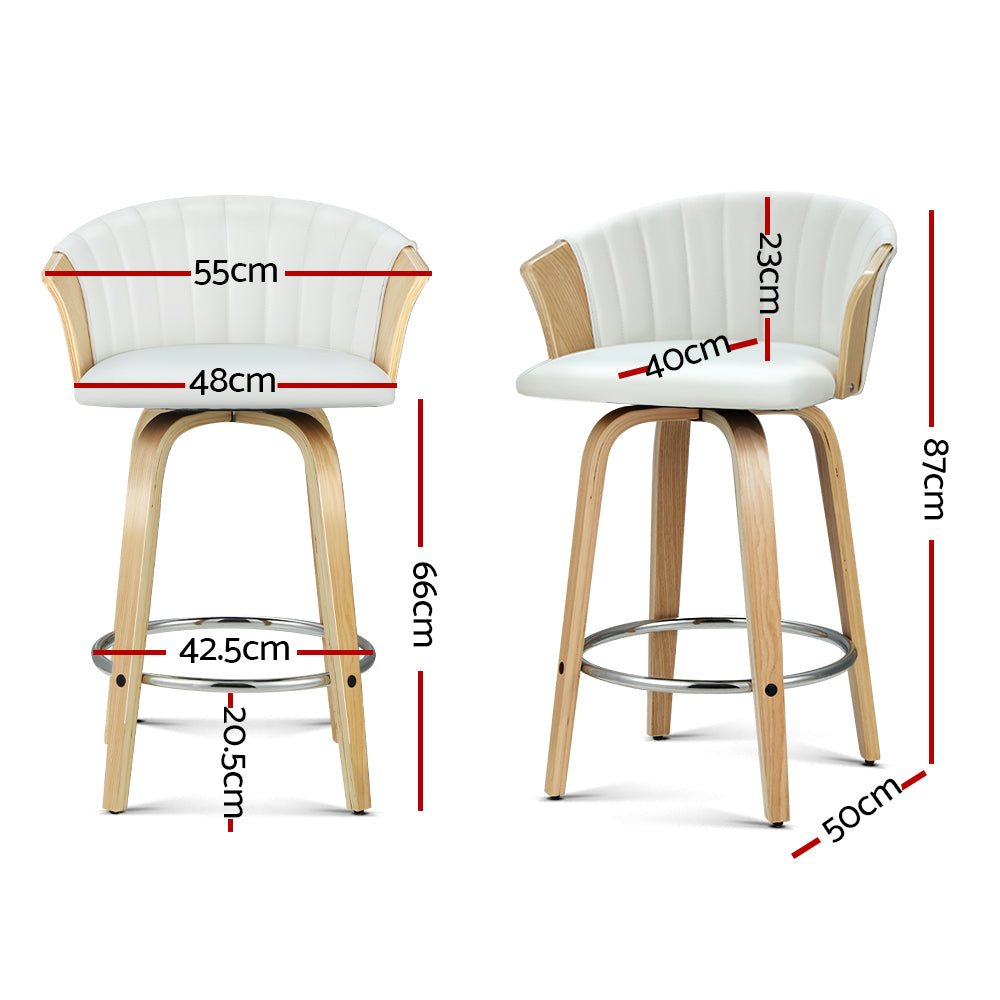 Artiss Bar Stools Kitchen Leather Barstools Swivel Counter Chairs x2-Furniture &gt; Bar Stools &amp; Chairs-PEROZ Accessories