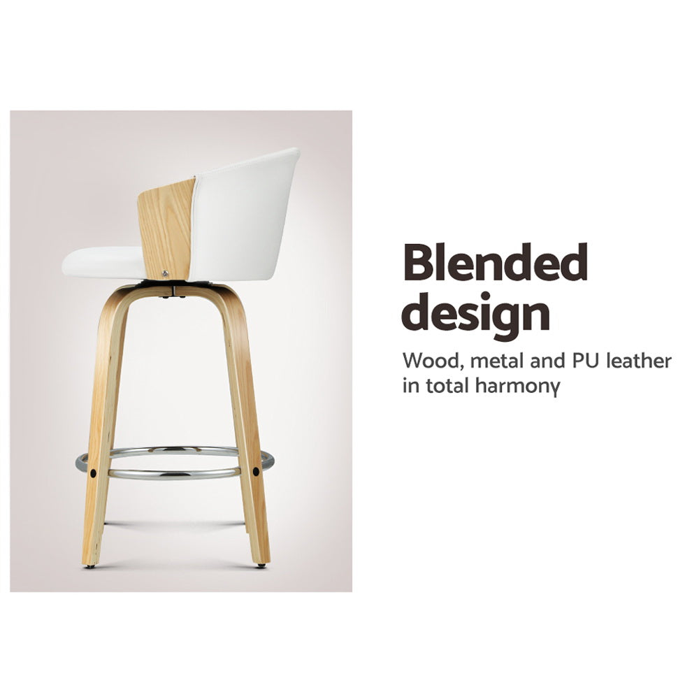 Artiss Bar Stools Kitchen Leather Barstools Swivel Counter Chairs x2-Furniture &gt; Bar Stools &amp; Chairs-PEROZ Accessories