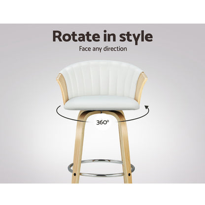 Artiss Bar Stools Kitchen Leather Barstools Swivel Counter Chairs x2-Furniture &gt; Bar Stools &amp; Chairs-PEROZ Accessories