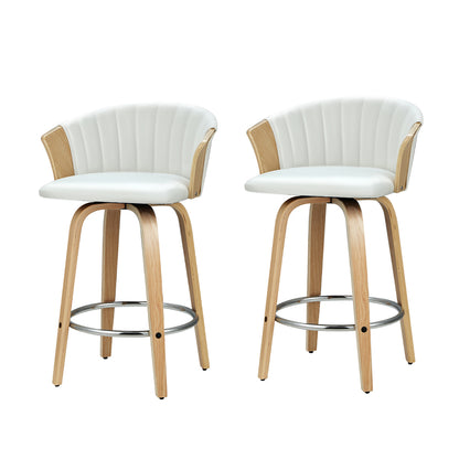 Artiss Bar Stools Kitchen Leather Barstools Swivel Counter Chairs x2-Furniture &gt; Bar Stools &amp; Chairs-PEROZ Accessories