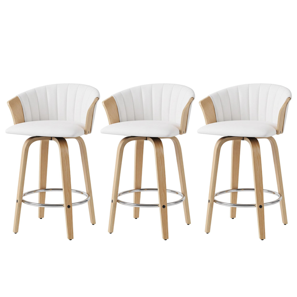 Artiss Wooden Bar Stools Set of 3 Swivel Kitchen Counter Stools Chair 66cm-Furniture > Bar Stools &amp; Chairs > Table &amp; Bar Stools-PEROZ Accessories