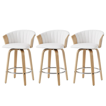 Artiss Wooden Bar Stools Set of 3 Swivel Kitchen Counter Stools Chair 66cm-Furniture > Bar Stools &amp; Chairs > Table &amp; Bar Stools-PEROZ Accessories
