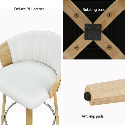 Artiss 4x Bar Stools Swivel Leather Chairs Wooden-Furniture > Bar Stools &amp; Chairs > Arm Chairs &amp; Recliners-PEROZ Accessories
