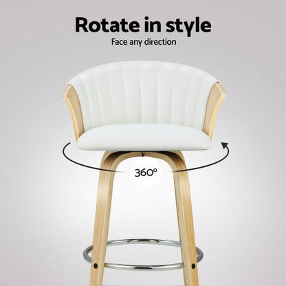 Artiss 4x Bar Stools Swivel Leather Chairs Wooden-Furniture > Bar Stools &amp; Chairs > Arm Chairs &amp; Recliners-PEROZ Accessories