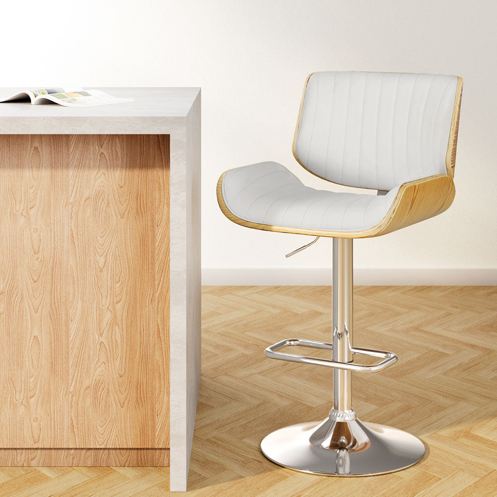 Artiss Bar Stools Swivel Leather Chairs Wooden-Bar Stools-PEROZ Accessories