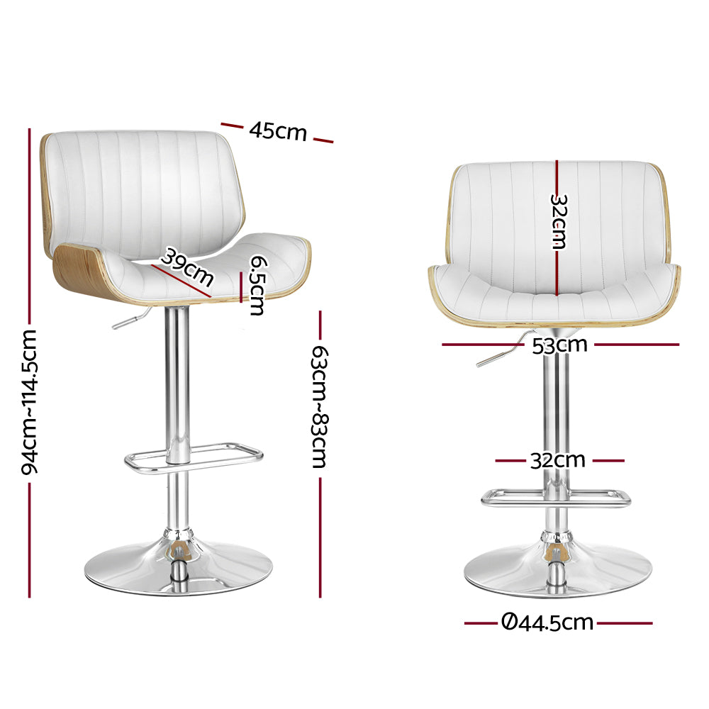 Artiss Bar Stools Swivel Leather Chairs Wooden-Bar Stools-PEROZ Accessories
